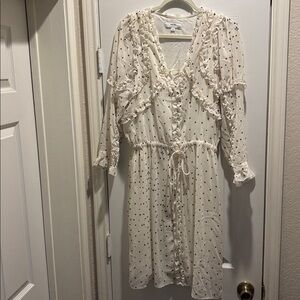 Koche Collective White Polka Dot Ruffle Dress